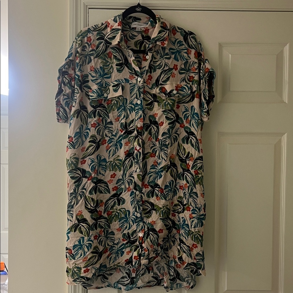 Tropical Print Beach Cover Up